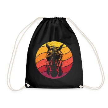 Licorne Rétro Style Vintage - Sac de sport léger - noir - Devant