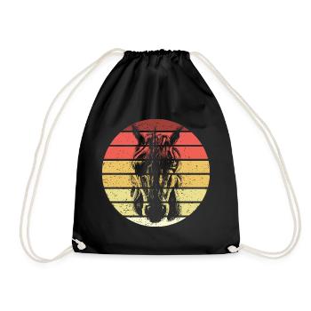 Einhorn Retro Style Vintage - Turnbeutel - Schwarz - Vorne