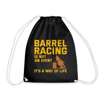 Barrel Racer Racing Reiten Reiten Rennen Rodeo - Turnbeutel - Schwarz - Vorne