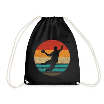 Joueur de Handball Retro Style Vintage - Sac de sport léger - noir - Devant