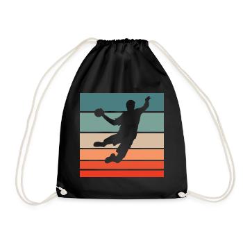 Joueur de Handball Retro Style Vintage - Sac de sport léger - noir - Devant