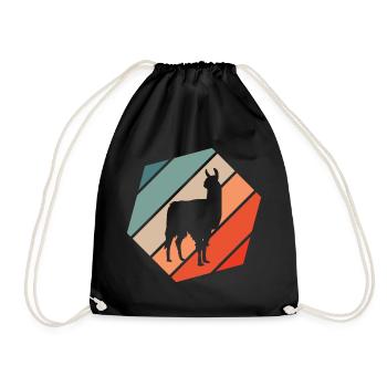 Lama Retro Style Vintage - Sac de sport léger - noir - Devant