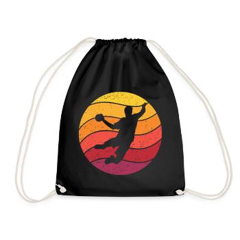 Joueur de Handball Retro Style Vintage - Sac de sport léger - noir - Devant