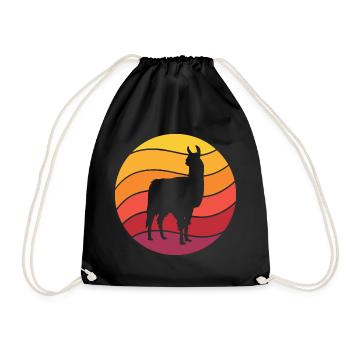Lama Retro Style Vintage - Sac de sport léger - noir - Devant