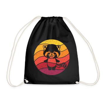 Red Panda Retro Style Vintage - Sac de sport léger - noir - Devant