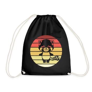 Red Panda Retro Style Vintage - Sac de sport léger - noir - Devant