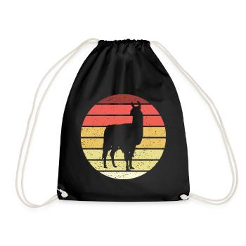 Lama Retro Style Vintage - Sac de sport léger - noir - Devant