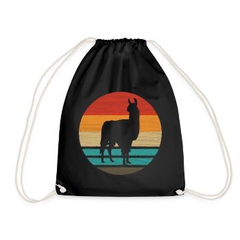 Lama Retro Style Vintage - Sac de sport léger - noir - Devant
