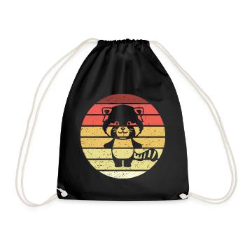 Red Panda Retro Style Vintage - Sac de sport léger - noir - Devant