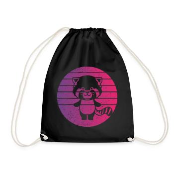 Red Panda Retro Style Vintage - Sac de sport léger - noir - Devant
