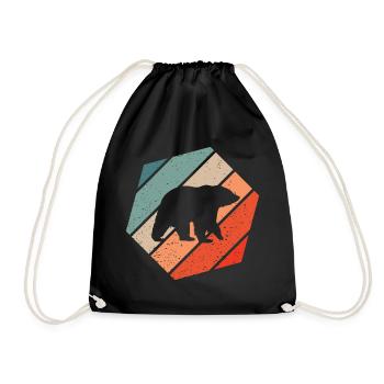 Ours Retro Style Vintage - Sac de sport léger - noir - Devant