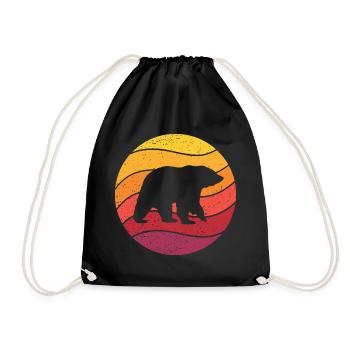 Ours Retro Style Vintage - Sac de sport léger - noir - Devant