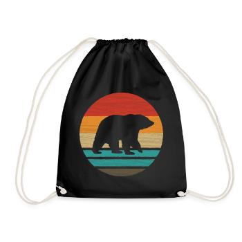 Ours Retro Style Vintage - Sac de sport léger - noir - Devant
