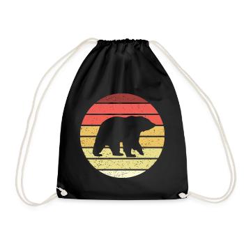 Ours Retro Style Vintage - Sac de sport léger - noir - Devant