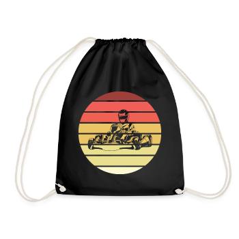 Gokart Retro Style Vintage - Turnbeutel - Schwarz - Vorne