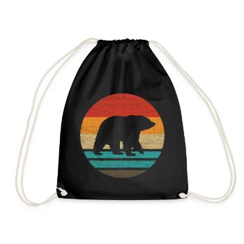 Ours Retro Style Vintage - Sac de sport léger - noir - Devant