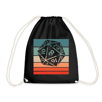 20-sided Cube Retro Style Vintage - Drawstring Bag - black - Front