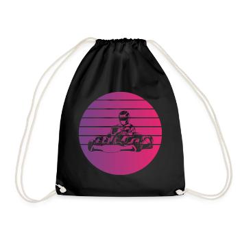 Gokart Retro Style Vintage - Turnbeutel - Schwarz - Vorne
