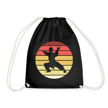 Martial Arts Retro Style Vintage - Drawstring Bag - black - Front