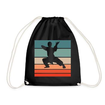 Martial Arts Retro Style Vintage - Drawstring Bag - black - Front
