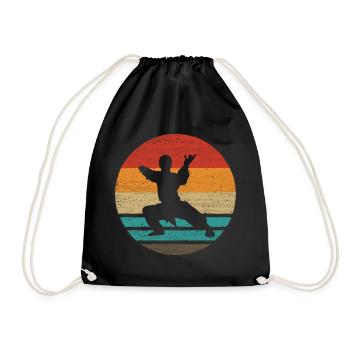 Martial Arts Retro Style Vintage - Drawstring Bag - black - Front