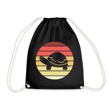 Turtle Retro Style Vintage - Drawstring Bag - black - Front
