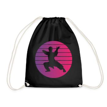 Martial Arts Retro Style Vintage - Drawstring Bag - black - Front