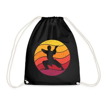 Martial Arts Retro Style Vintage - Drawstring Bag - black - Front