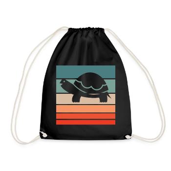Turtle Retro Style Vintage - Drawstring Bag - black - Front