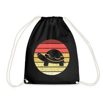 Turtle Retro Style Vintage - Drawstring Bag - black - Front