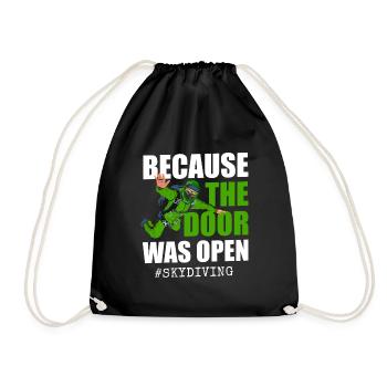 Skidiving Parasailing Airplane Free Fall - Drawstring Bag - black - Front