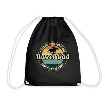 Barrel Racer Racing Horse Riding Dad Fathers day - Drawstring Bag - black - Front