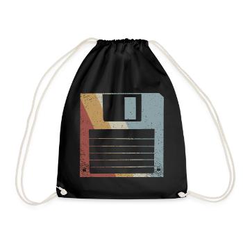 Floppy Retro Style Vintage - Sac de sport léger - noir - Devant