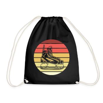 Eishockey Schlittschuh Retro Style Vintage - Turnbeutel - Schwarz - Vorne