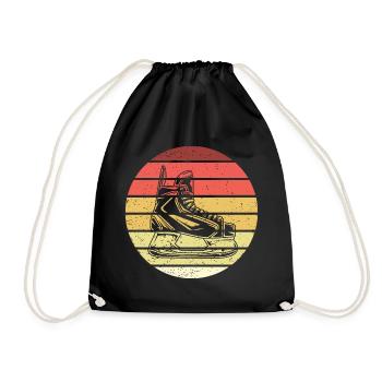 Eishockey Schlittschuh Retro Style Vintage - Turnbeutel - Schwarz - Vorne