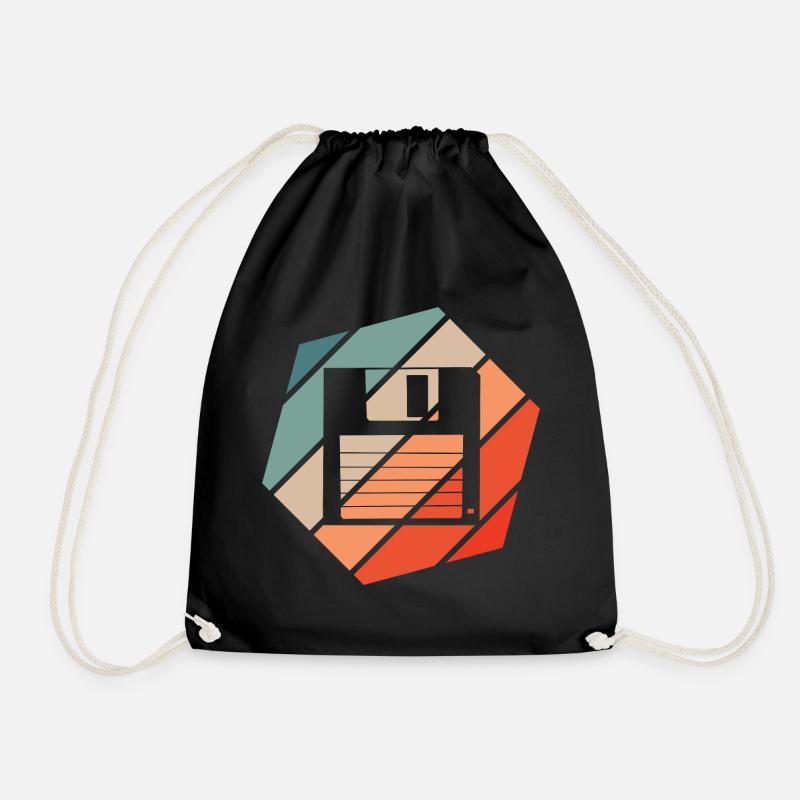 Diskette Retro Style Vintage - Turnbeutel - Schwarz