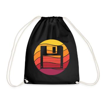 Floppy Retro Style Vintage - Sac de sport léger - noir - Devant