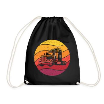 Truck Retro Style Vintage - Drawstring Bag - black - Front