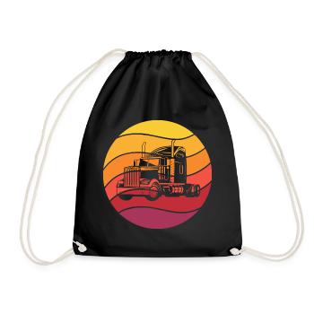 Truck Retro Style Vintage - Drawstring Bag - black - Front