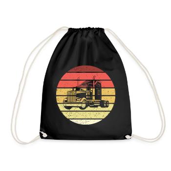 Truck Retro Style Vintage - Drawstring Bag - black - Front