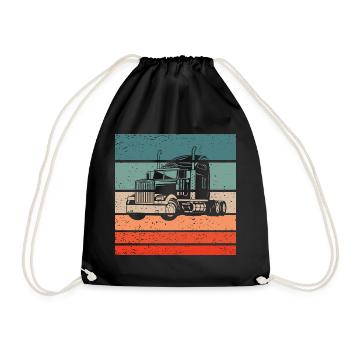 Truck Retro Style Vintage - Drawstring Bag - black - Front