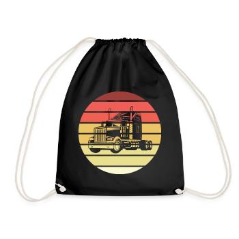 Truck Retro Style Vintage - Drawstring Bag - black - Front