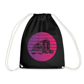 Truck Retro Style Vintage - Drawstring Bag - black - Front