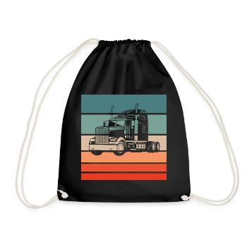 Truck Retro Style Vintage - Drawstring Bag - black - Front