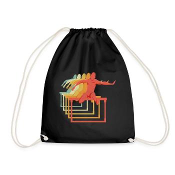 Hurdles Hurdling Hurdler Running Runner Athletes - Drawstring Bag - black - Front