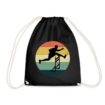 Hurdles Hurdling Hurdler Running Runner Athletes - Drawstring Bag - black - Front