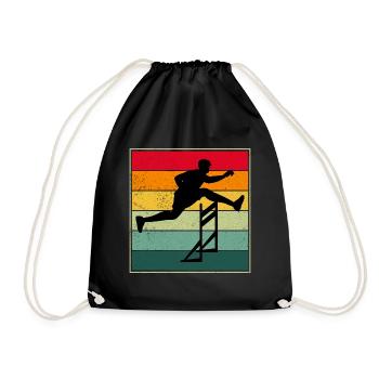 Hurdles Hurdling Hurdler Running Runner Athletes - Drawstring Bag - black - Front