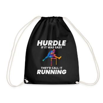 Hurdles Hurdling Hurdler Running Runner Athletes - Drawstring Bag - black - Front