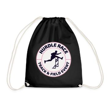 Hurdles Hurdling Hurdler Running Runner Athletes - Drawstring Bag - black - Front