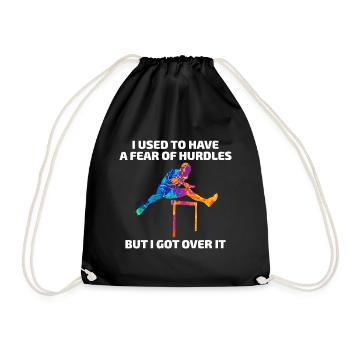 Hurdles Hurdling Hurdler Running Runner Athletes - Drawstring Bag - black - Front